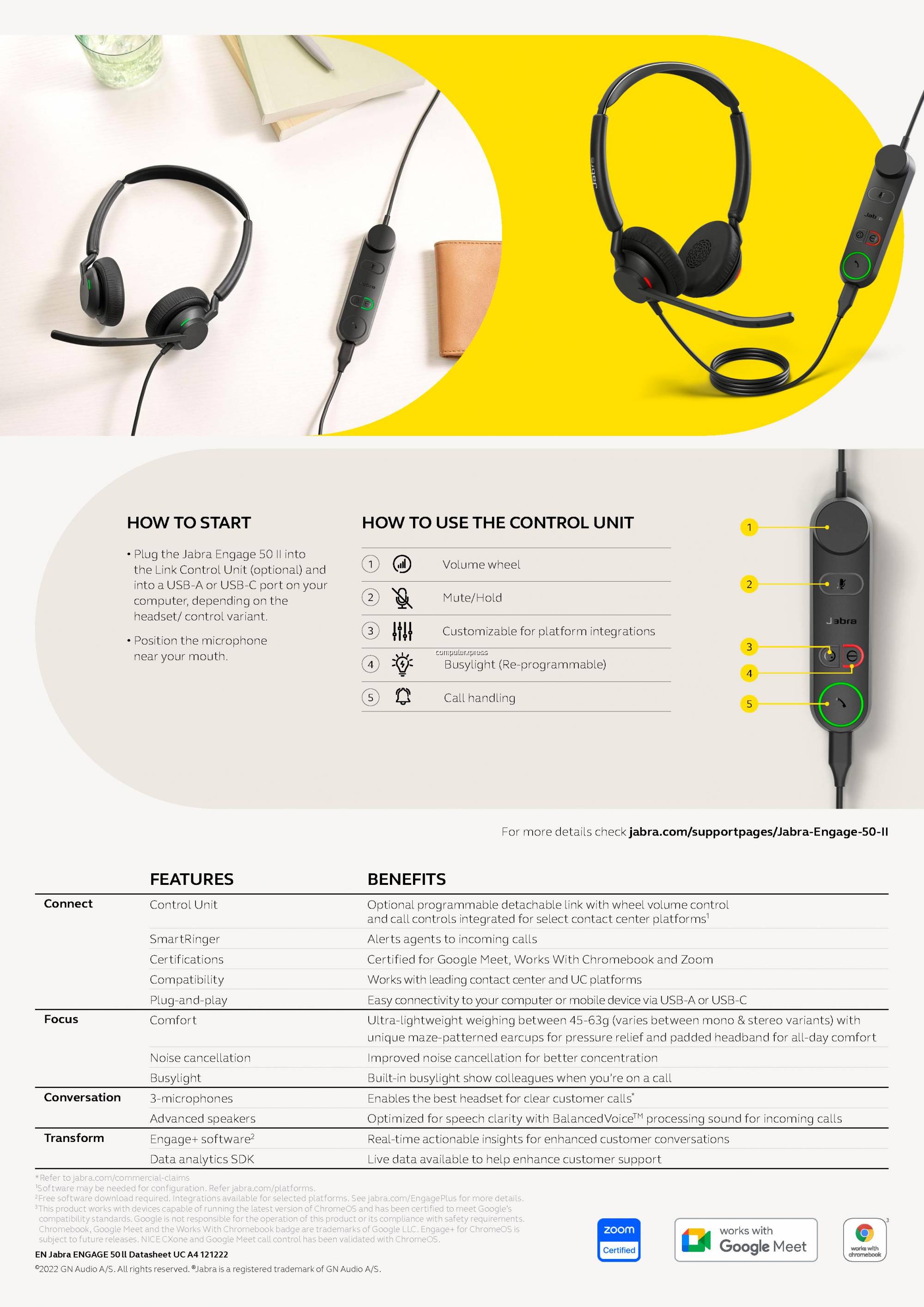 Buy Jabra Engage 50 II USB C UC Stereo Wired Headset Online In Nigeria