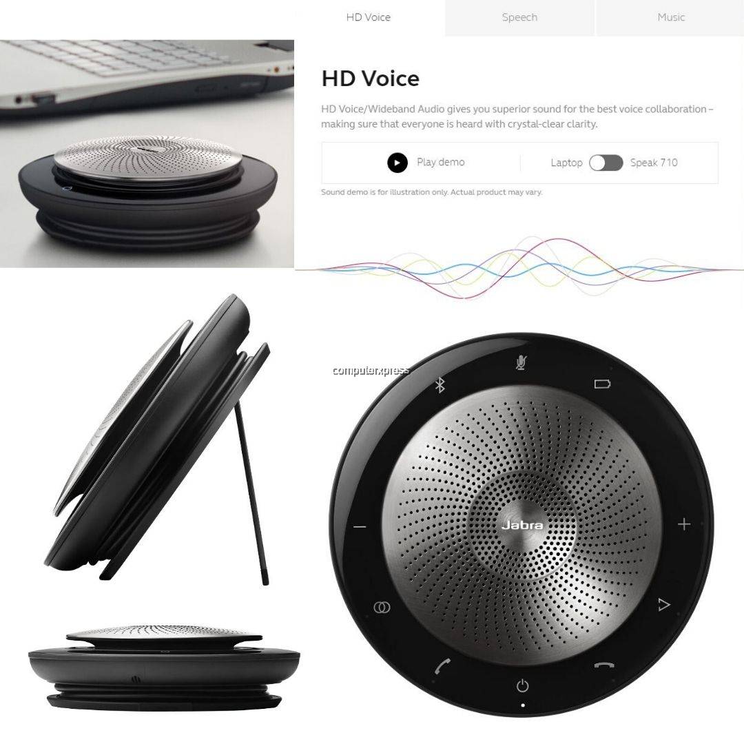 jabra speak 710 wireless bluetooth speaker for softphone and mobile phone