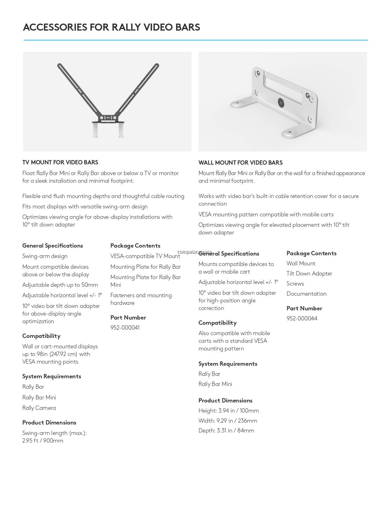 Logitech Rally Mic Pod Mount black